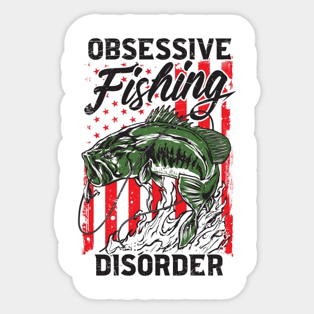 Obsessive Fishing Disorder Sticker by XXII Designs